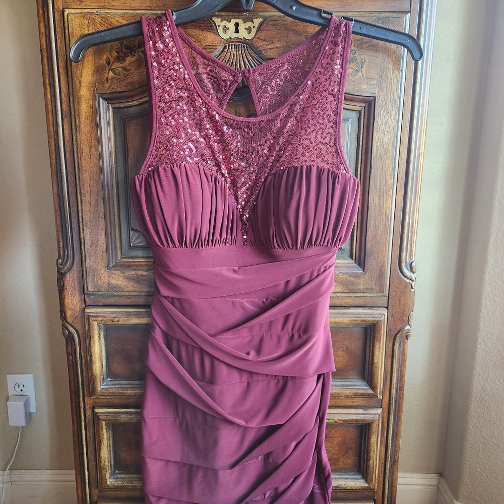 Windsor Maroon Spandex dress